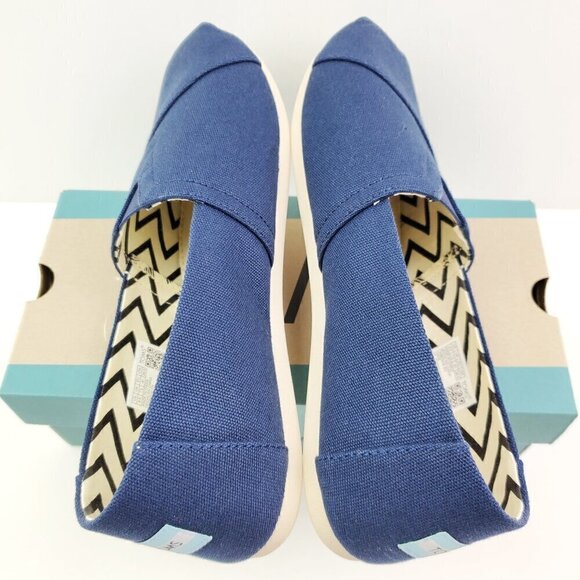TOMS Alpargata Slip-On Shoes Navy Recycled Cotton Canvas Women's 9.5 NIB - Picture 8 of 12